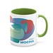 Mocha Keramikbecher, 350 ml, weiß innen hellgrün