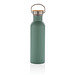 Moderne Stainless-Steel Flasche mit Bambusdeckel, grün