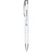 Moneta Druckkugelschreiber aus eloxiertem Aluminium, schwarze Mine, weiss