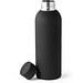 ODIN. Trinkflasche aus Edelstahl (36% recycelt) (550 mL) mit gummierter Oberfläche, Schwarz