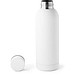 ODIN. Trinkflasche aus Edelstahl (36% recycelt) (550 mL) mit gummierter Oberfläche, Weiß