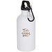 Oregon 400 ml matte RCS-zertifizierte einwandige Trinkflasche aus recyceltem Edelstahl mit Karabinerhaken, weiss