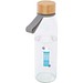 Porto 500 ml Glas-Flasche mit Silikongriff und Bambusdeckel, grau