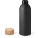 QUETA. Aluminiumflasche mit Bambusdeckel 550 ml, Schwarz