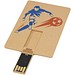 Rechteckiger, ausklappbarer USB-Stick in Kreditkarten-Format, Kraftpapier, 1GB
