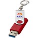 Rotate USB-Stick 3.0 mit Schlüsselanhänger, mittelrot, 128GB