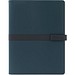 SANDERSON FOLDER. A4-Ordner aus PU (50% recycelt) mit Magnetverschluss und Notizblock mit linierten Seiten, Blau