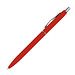 Schlanker, gummierter Druckkugelschreiber, blaue Mine, rot