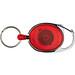 Schlüsselanhänger mit Karabiner und ausziehbarem Schlüsselring, rot