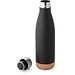 SOLBERG. Thermosflasche aus Edelstahl und Korkboden, 560 ml, Schwarz