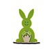 Steckfigur Hase in Werbekarte, Hase, 2-seit. Druck