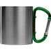 Tasse aus Metall mit Karabinerhaken, grün