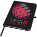 Teak A5 Hardcover Notizbuch, liniert, aus recyceltem Material, schwarz