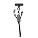 Terra 60Wduales Ladekabel aus RCS recyceltem PET mit Lanyard, grau, schwarz