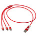 Versatile 5-in-1 Ladekabel aus recyceltem Aluminium, rot