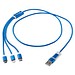 Versatile 5-in-1 Ladekabel aus recyceltem Aluminium, royalblau