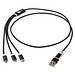 Versatile 5-in-1 Ladekabel aus recyceltem Aluminium, schwarz