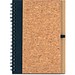 VICENTE. B6-Notizbuch aus Kork und Recyceltes Polyester (100% rPET) mit Kugelschreiber, Schwarz