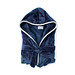 VINGA Louis Luxus Plüsch GRS rPET Bademantel Größe L/XL, navy blau