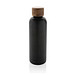 Wood Vakuumflasche aus RCS recyceltem Stainless-Steel, schwarz