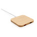 XD COLLECTION 10W Wireless-Charger mit USB aus Bambus, braun