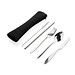 XD COLLECTION 4-teiliges wiederverwendbares Besteckset aus Stainless-Steel, silber
