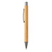 XD COLLECTION Bambus Druckkugelschreiber Slim Design, blaue Mine, braun/silber