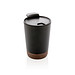 XD COLLECTION GRS rPP Edelstahl-Kaffeebecher mit Kork, schwarz