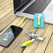 Ladekabel 2in1 ZWEINS® PLUS, Lime Explosion (Pantone 381 C)