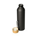Aluminiumflasche Bamboo, 600 ml, schwarz/natur