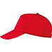 AZO-freie 5 Panel Baumwoll-Baseball-Cap, rot