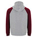 Badet zweifarbiger Kapuzenpullover für Kinder, heather grau / Garnet, 3/4