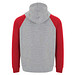 Badet zweifarbiger Kapuzenpullover für Kinder, heather grau / rot, 3/4