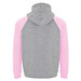 Badet zweifarbiger Kapuzenpullover für Kinder, heather grau / hellrosa, 7/8
