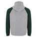 Badet zweifarbiger Kapuzenpullover für Kinder, heather grau / dunkelgrün, 7/8