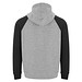 Badet zweifarbiger Kapuzenpullover Unisex, heather grau / schwarz, 2XL