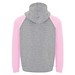 Badet zweifarbiger Kapuzenpullover Unisex, heather grau / hellrosa, 2XL