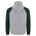 Badet zweifarbiger Kapuzenpullover Unisex, heather grau / dunkelgrün, 2XL