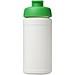 Baseline 500 ml recycelte Sportflasche mit Klappdeckel, weiß/grün