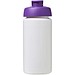 Baseline® Plus grip 500 ml Sportflasche mit Klappdeckel, weiß/lila