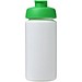 Baseline® Plus grip 500 ml Sportflasche mit Klappdeckel, weiß/grün