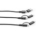 BERTOZZI. Superschnelles 6-in-1-USB-Kabel aus recyceltem Aluminium (20 %) und recyceltem PET (4 %), Schwarz