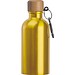 Edelstahltrinkflasche mit Karabiner, 400ml, gelb