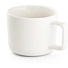 FANGIO. Tasse aus Keramik 220ml mit Deckel aus Bambus, der als Untersetzer dient, Weiß