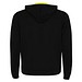 Fuji Kaputzensweatjacke Unisex, schwarz / Fluor Yellow, 2XL