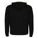Fuji Kaputzensweatjacke Unisex, schwarz / Fluor Yellow, XL