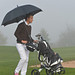 Golfschirm aus Pongee mit Windfang, schwarz