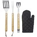 Gril 5-teiliges Grillset und Handschuh, schwarz