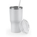 JOYNER M. Kompakter Reisebecher aus Edelstahl (91 % recycelt) mit vakuumisolierter Doppelwand und matter Oberfläche 600 ml, Weiß