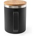 LAUDA. Becher aus 90% recyceltem Edelstahl mit Bambusdeckel 420 mL, Schwarz